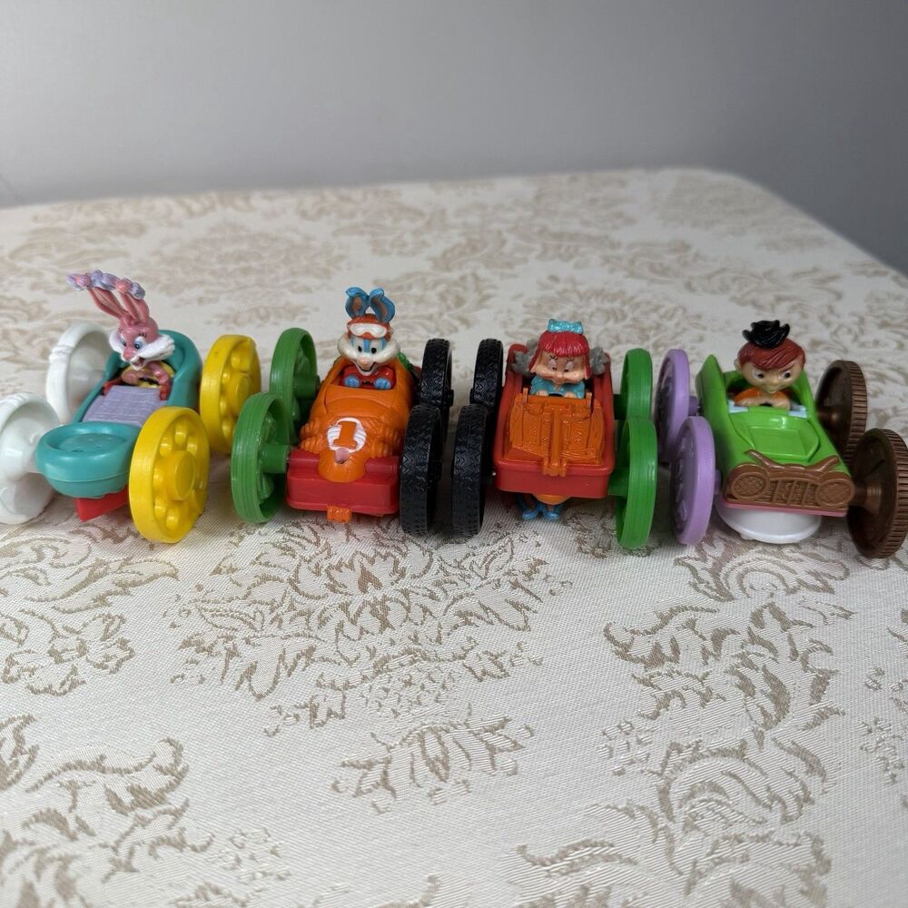 McDonald's Happy Meal Toys Set of 4 Tiny toons Flip Cars - 1990 Vintage